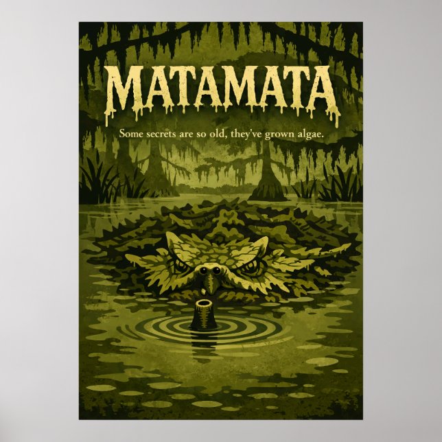 Matamata Swamp Creature Retro Art Poster (Vorne)