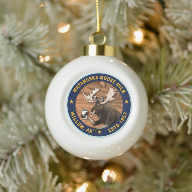 Matanuska Moose Milk Keramik Kugel-Ornament (Baum)