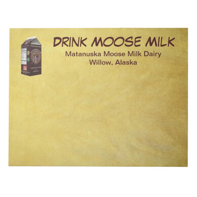 Matanuska Moose Milk Notizblock (Vorderseite)