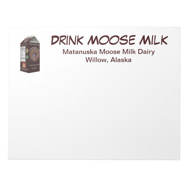 Matanuska Moose Milk Notizblock (Vorderseite)