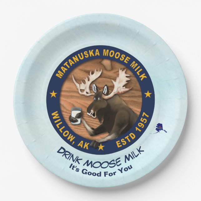 Matanuska Moose Milk Pappteller (Vorderseite)