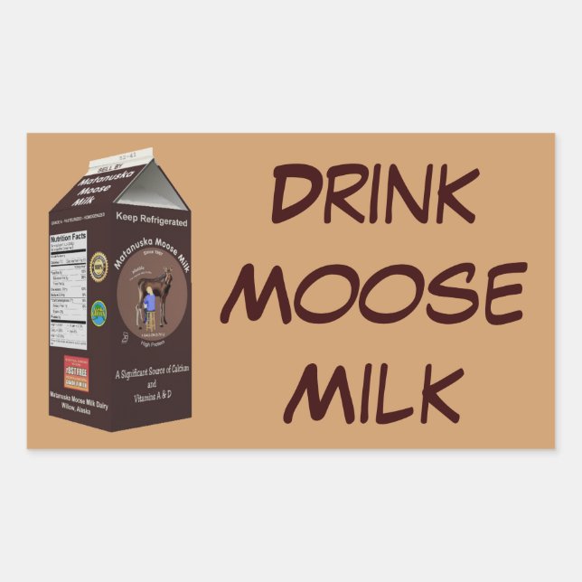 Matanuska Moose Milk Rechteckiger Aufkleber (Vorderseite)