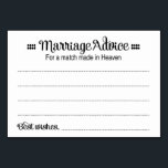 Match aus Himmelsheiratskarten Tischnummer<br><div class="desc">Diese Lieblings-Eheratenkarten sind das perfekte Kompliment für Ihren Hochzeitsempfang. Dieses Design kombiniert schwarze Schriftart mit den Worten "Heiratsbeilage für ein Spiel aus dem Himmel". Die Karte bietet Platz,  um Rat und Namen verlassen.</div>