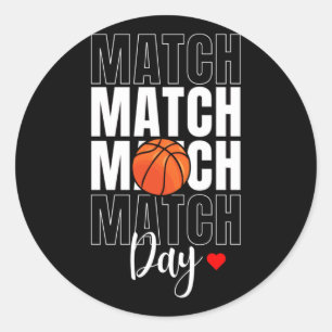 Match Day Basketball aktiv Runder Aufkleber