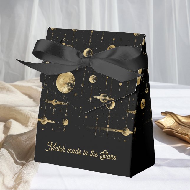 Match der Stars-Black-Gold-Hochzeit Geschenkschachtel (Von Creator hochgeladen)