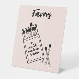 Match Made in Heaven Gastgeschenk Hochzeit Pedesta Sockelschild