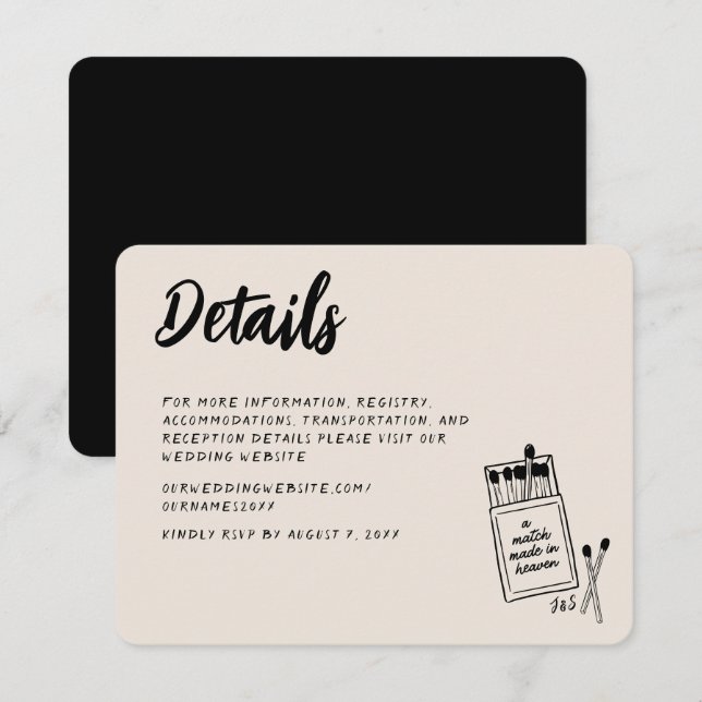 Match Made in Heaven Handwriting Enclosure Card Begleitkarte (Vorne/Hinten)