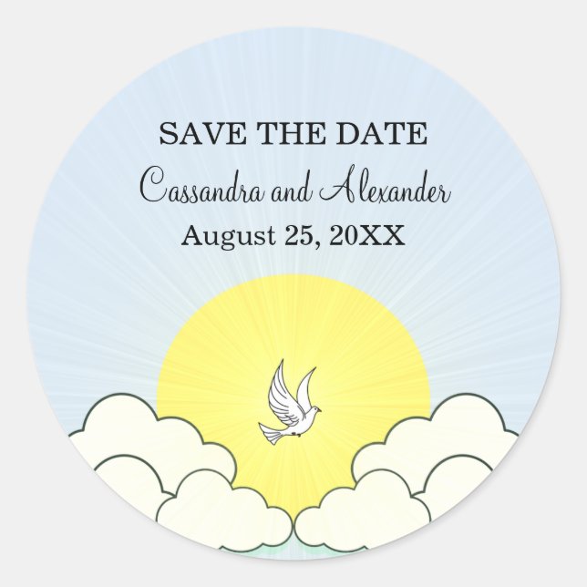 Match Made in Heaven Save the Date Stickers (Vorderseite)