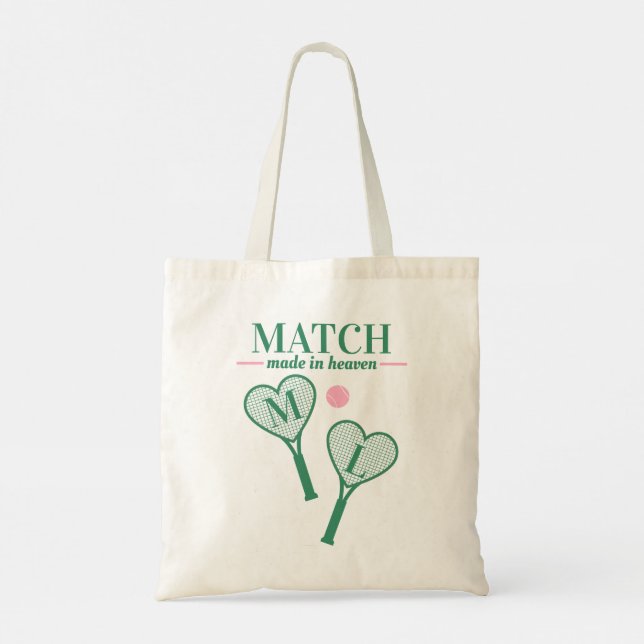 Match Made in Heaven Tennis Bachelorette Bridemaid Tragetasche (Rückseite)