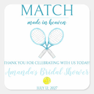 Match Made in Heaven, Tennis Brautparty Quadratischer Aufkleber