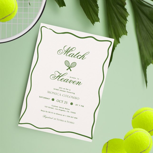 Match Made in Heaven Tennis Theme Brautparty Einladung (Von Creator hochgeladen)