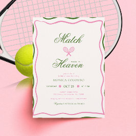 Match Made in Heaven Tennis Theme Brautparty in Einladung