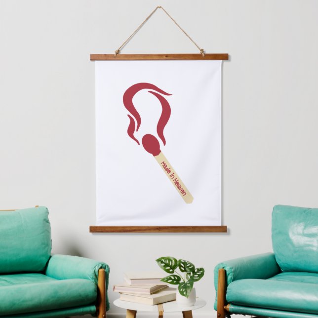 Match Made in Heaven Wandteppich Mit Holzrahmen (Wohnzimmer)