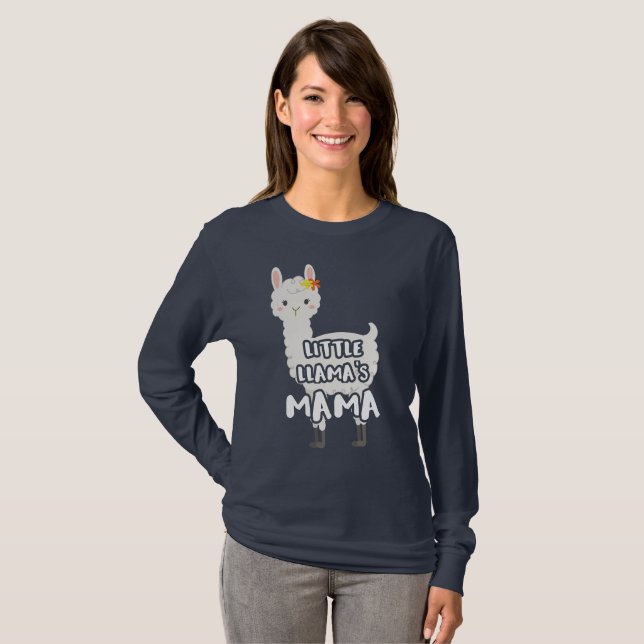 Match Mutter Tochter Little Llamas Mama T-Shirt (Vorne ganz)