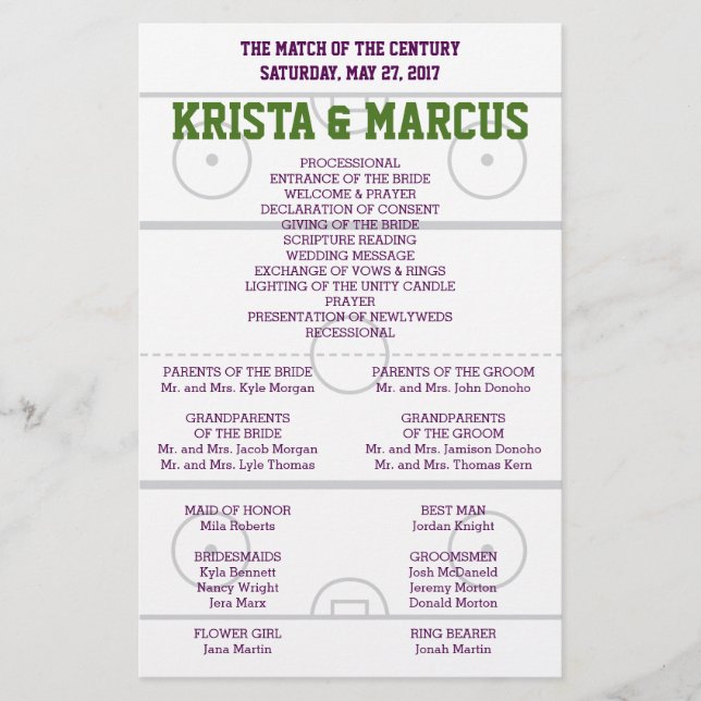 Match of the Century Wedding Program (Vorderseite)