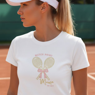Match Point Mama Kokette Sport Tennis Schläger Bog T-Shirt