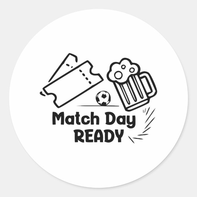 Match-Tag Bereit Runder Aufkleber (Vorderseite)