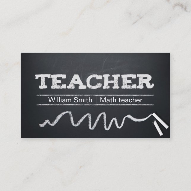 Match Teacher Tutor Chalkboard Visitenkarte (Vorderseite)