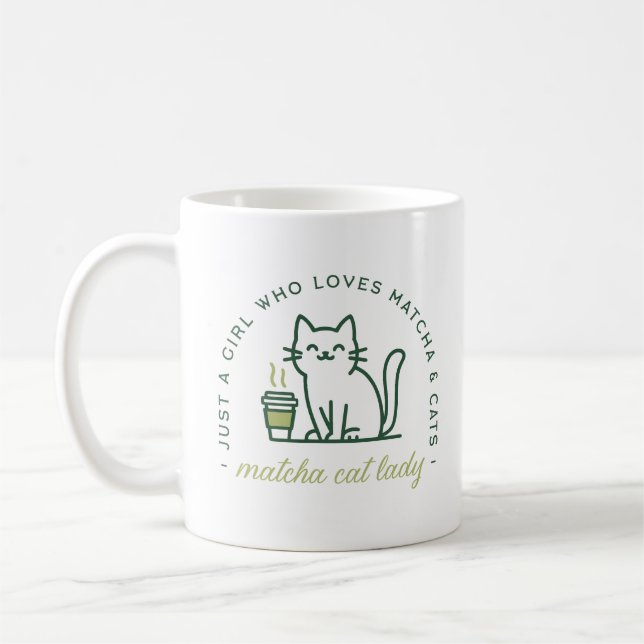 Matcha and cat lover funny just a girl kawaii kaffeetasse (Links)