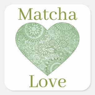Matcha-Aufkleber Quadratischer Aufkleber