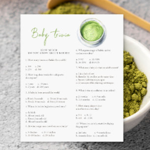 Matcha Baby Dusche - Baby Trivia Game