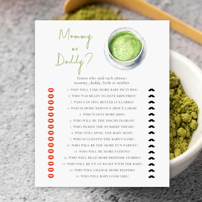 Matcha-Baby-Party - Mummy-oder-Daddy-Spiel (Von Creator hochgeladen)