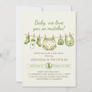 Matcha-Baby-Shower-Einladung Einladung