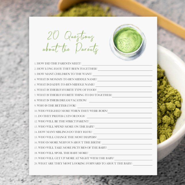 Matcha Babydusche - 20 Fragen über Eltern (Von Creator hochgeladen)