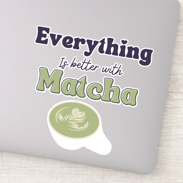 Matcha boba grüner Tee, Matcha Aufkleber (Detail)