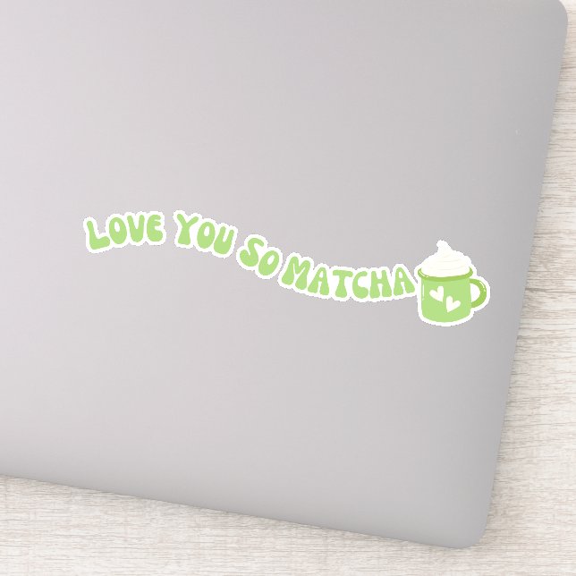 Matcha boba grüner Tee, Matcha Aufkleber (Detail)