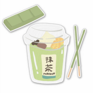 Matcha boba grüner Tee, Matcha Aufkleber