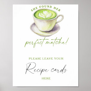 Matcha-Brautjungfer-Party Eure Rezeptkarte hier Poster