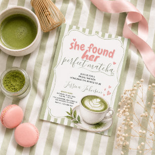 Matcha-Brautjungfern-Einladung Grüner Tee Einladung
