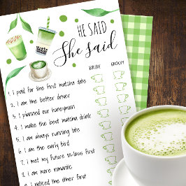 Matcha-Brautjungfern-Spielkarte Flyer