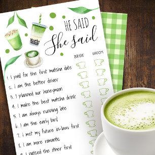 Matcha-Brautjungfern-Spielkarte Flyer