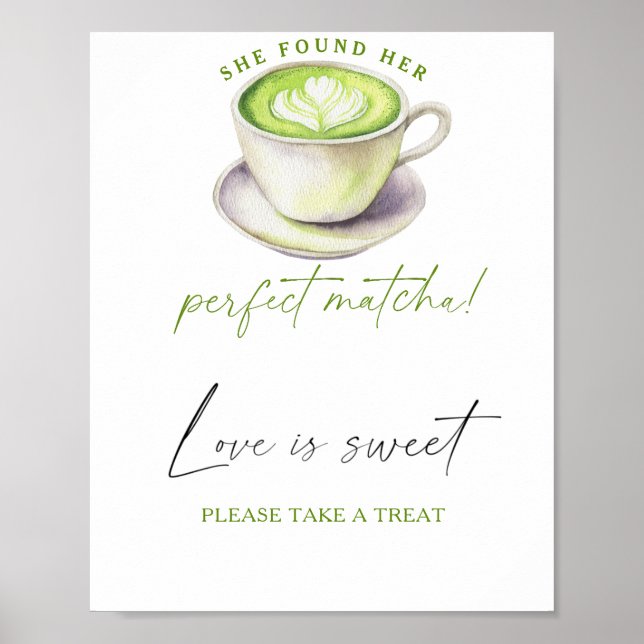 Matcha Brautparty Liebe ist süß nehmen Sie eine Le Poster (Vorne)