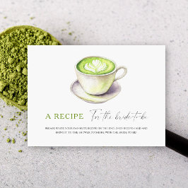 Matcha Brautparty. Rezept für die Braut Begleitkarte