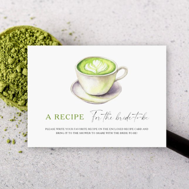 Matcha Brautparty. Rezept für die Braut Begleitkarte (Von Creator hochgeladen)