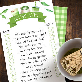 Matcha Bridal Shower Game Card Flyer