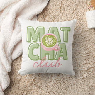 Matcha Club Grün und Rosa Ästhetik Süße Rückseite Kissen