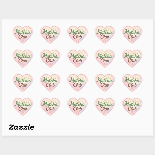 Matcha Club Herz Sticker (Blatt)