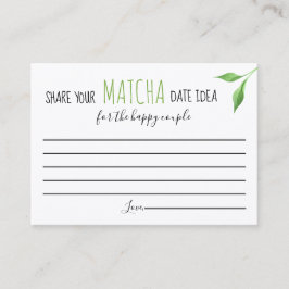 Matcha Couples Shower Game Date Idea Card Platzkarte
