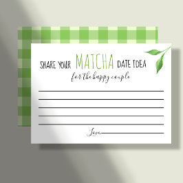 Matcha Couples Shower Game Date Idea Card Platzkarte