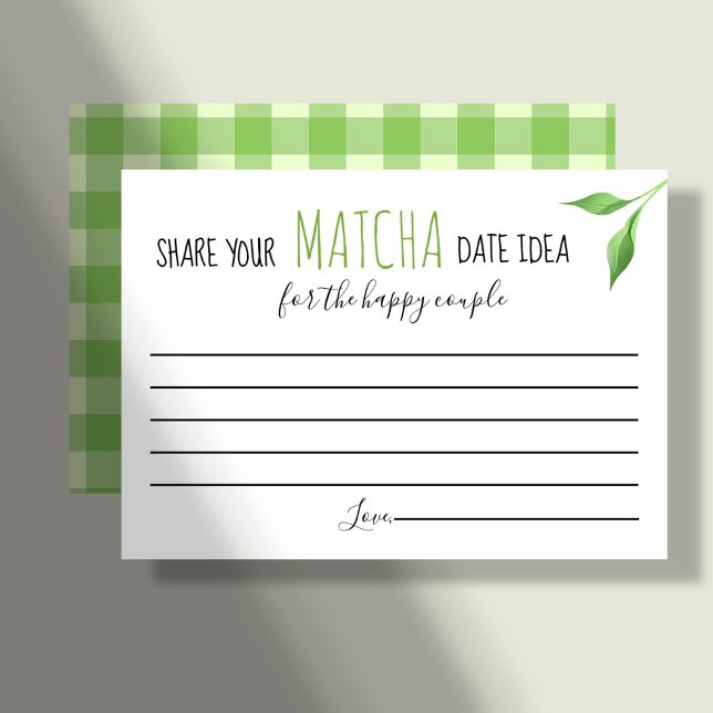 Matcha Couples Shower Game Date Idea Card Platzkarte (Von Creator hochgeladen)