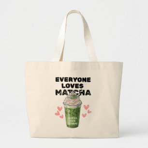 Matcha Eiskaffee Latte Cute Schlagsahne Matcha Jumbo Stoffbeutel