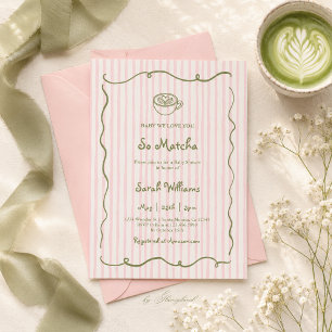 Matcha-Erdbeeren-Baby-Shower-Mädchen Einladung