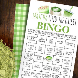 Matcha Finde den Gast Bingo Spielkarte Flyer