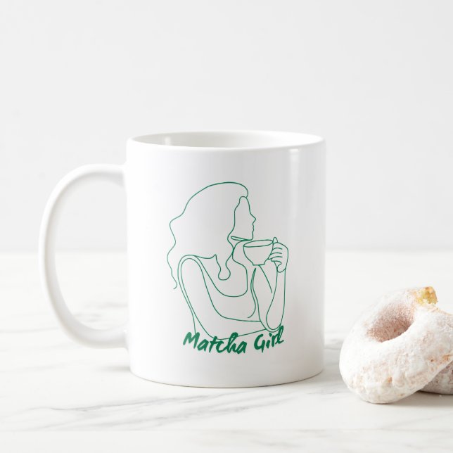 MATCHA GIRL GIFT, Matcha Tasse , Tasse Geschenk (Mit Donut)