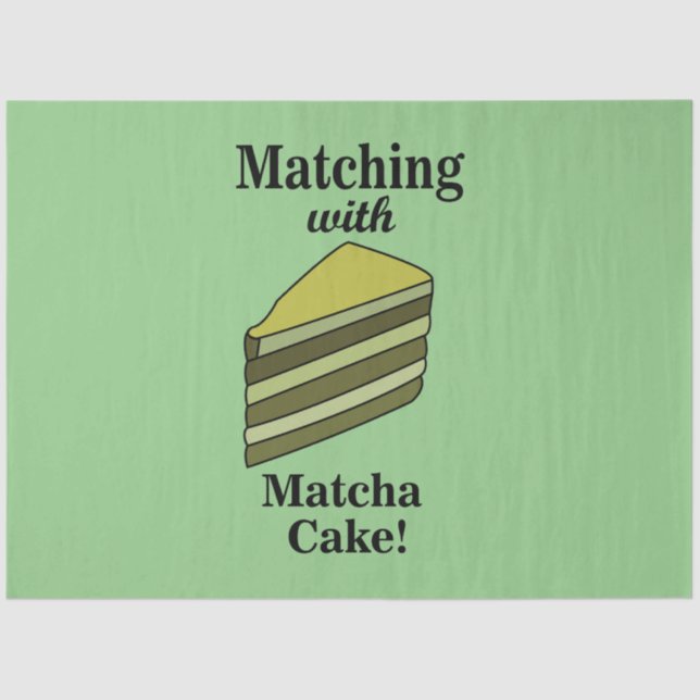 Matcha Green Cake Food Funny Seidenpapier (Vorderseite)