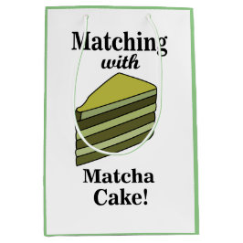 Matcha Green Cake Funny Birthday Mittlere Geschenktüte